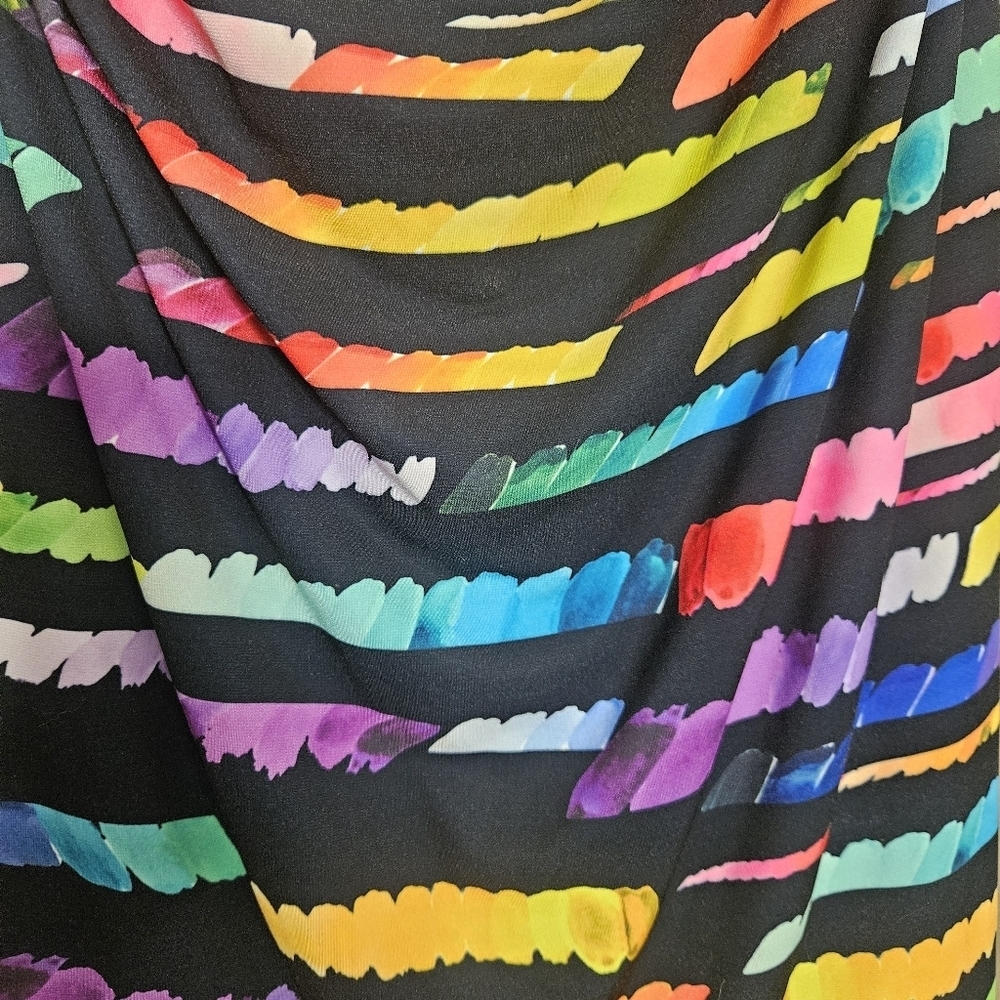 Tahari Arthur S. Levine Rainbow Paint Swatch Sheath Lined Dress Sleeveless sz 14 - Picture 7 of 9